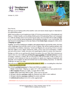 Letter to members - Share Lent 2024
