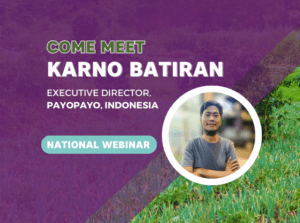 Poster of the national webinar Come meet Karno Batiran