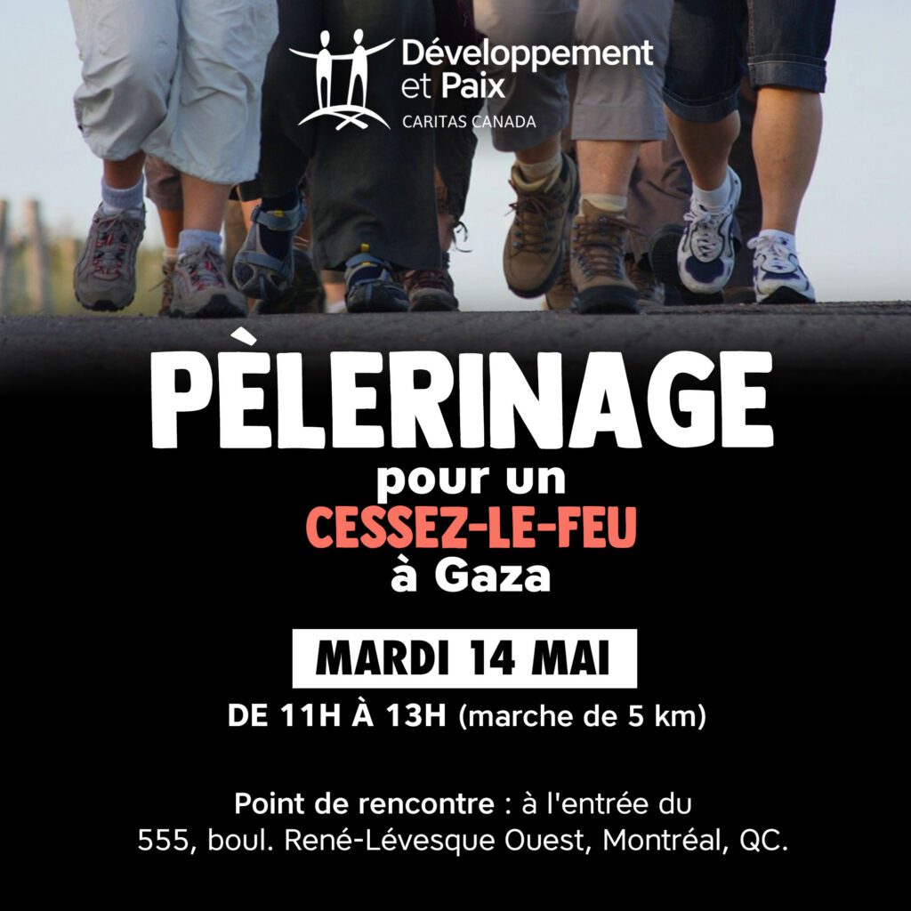 Affiche du Pèlerinage pour un cessez-le-feu à Gaza