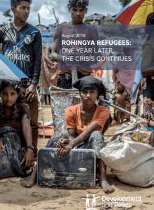 Cover page of the 1-year report on the Rohingya crisis.